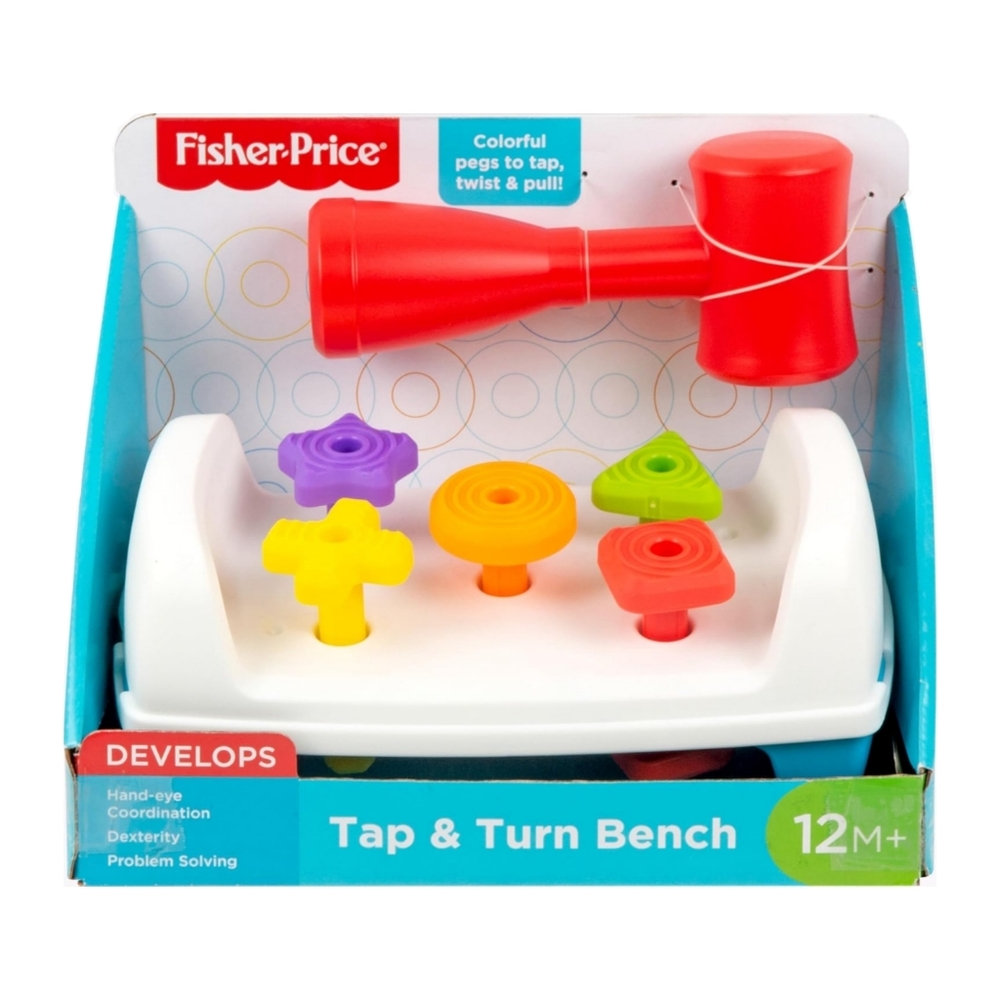 NEW Fisher-Price Toddler Toy Tap & Turn Bench Pretend Tools 2-Sided Construction